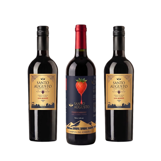 Trio da Serra com a Santo Augusto: (2 Bordô + 1 Morango)