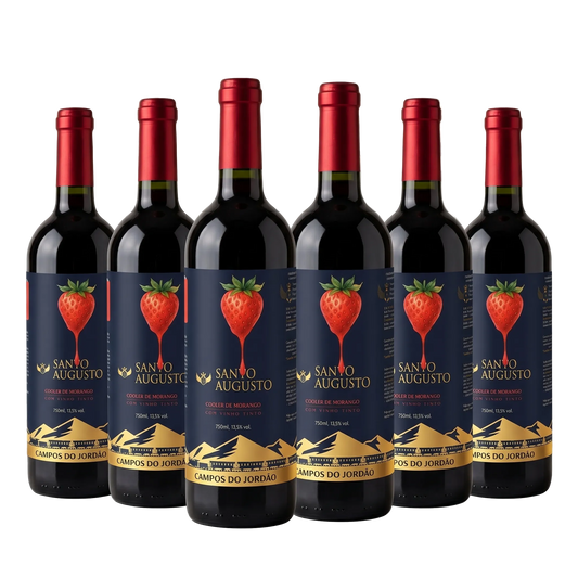 Combo 6 Coqueteis Santo Augusto - Vinho Tinto com Morango (750ml) cada