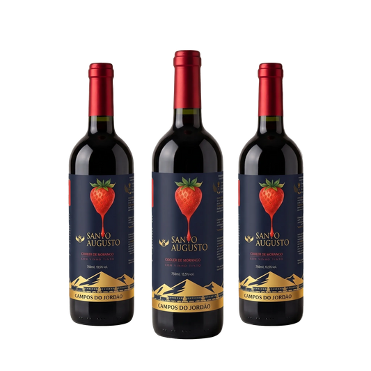 Trio Santo Augusto: Morango (3 garrafas do coquetel).